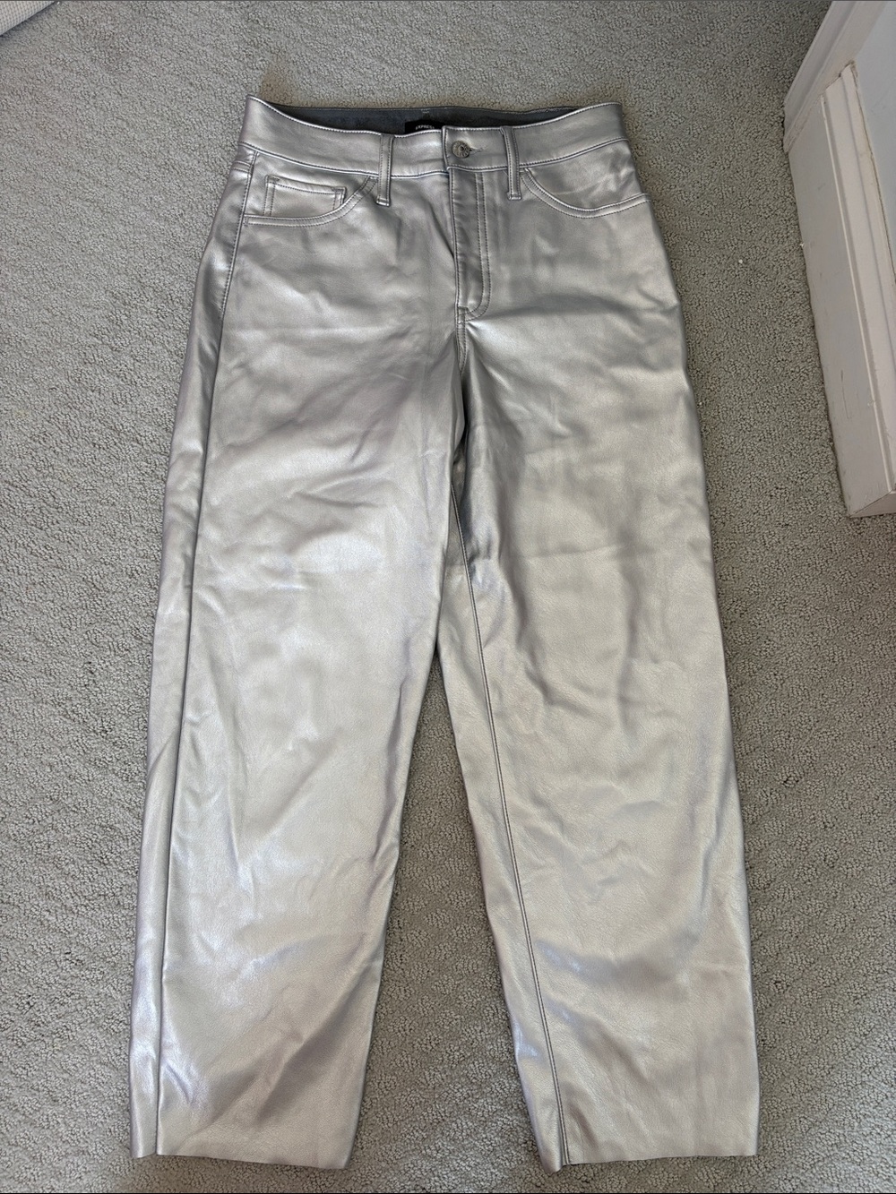 Express Silver Straight-Leg Jeans